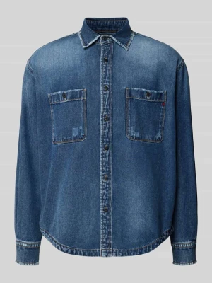 Koszula jeansowa o kroju regular fit z dodatkiem wiskozy Replay Jeansowy niebieski