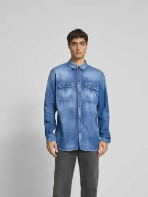 Koszula jeansowa o kroju regular fit z kieszeniami na piersi Dsquared2 Niebieski