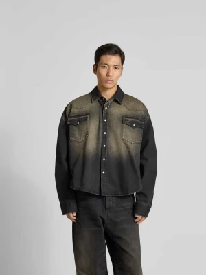 Koszula jeansowa o kroju relaxed fit w efekcie znoszenia Vetements Antracytowy