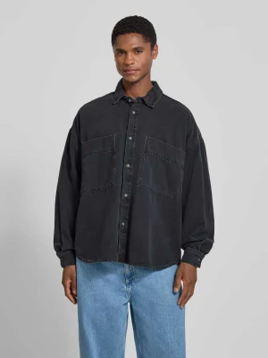 Koszula jeansowa o kroju relaxed fit z kołnierzykiem typu kent model 'JAZY' American Vintage Czarny