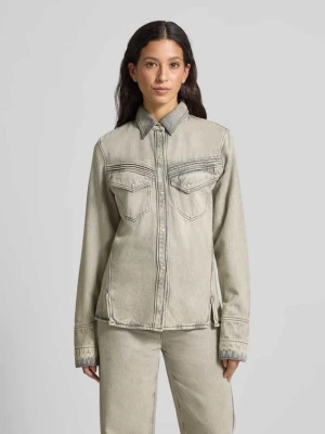 Koszula jeansowa o kroju slim fit z mieszanki bawełny i lyocellu Boss Jasnoszary