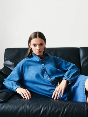 Koszula jeansowa o luźnym kroju Top Secret