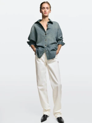 Koszula Jeansowa Z Bawełną - Niebieski - Massimo Dutti - Female
