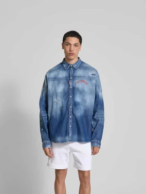 Koszula jeansowa z kołnierzykiem typu kent Dsquared2 Jeansowy niebieski