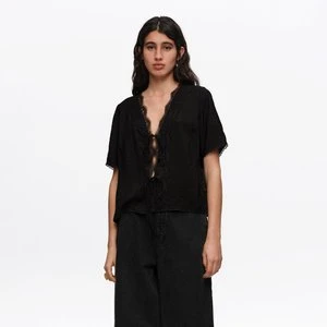 Koszula koronki ze sznurkami czarna BIMBA Y LOLA