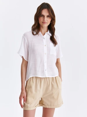 Koszula krótki rękaw biała - SKS1258BI koszula krótki rękaw - TOP SECRET - Odzieżowy sklep internetowy TOP SECRET