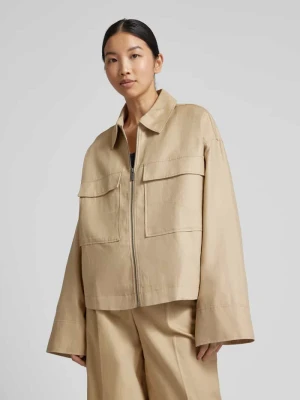 Koszula-kurtka o kroju loose fit z mieszanki bawełny i lnu JAKE*S STUDIO WOMAN