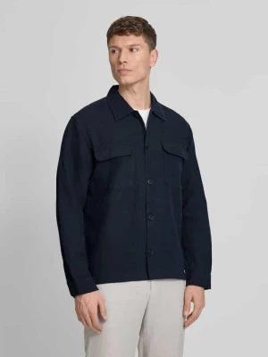 Koszula-kurtka o kroju relaxed fit z mieszanki lnu i bawełny model 'LEROY' Selected Homme