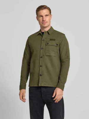 Koszula-kurtka w kroju regular fit z kołnierzykiem kent i przeszyciem z logo PME Legend