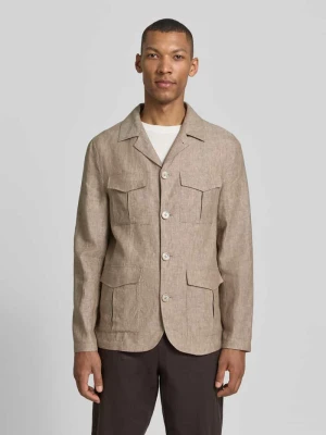 Koszula-kurtka z lnu z kieszenie z patką Zuitable