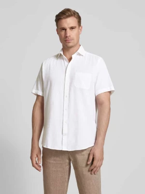 Koszula lniana o kroju casual modern fit z kieszenią na piersi model ‘LOTT’ Bruun & Stengade