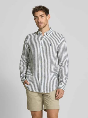 Koszula lniana o kroju custom fit z kołnierzykiem typu button down Polo Ralph Lauren
