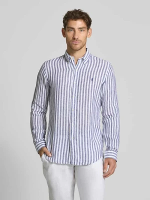 Koszula lniana o kroju custom fit z kołnierzykiem typu button down Polo Ralph Lauren