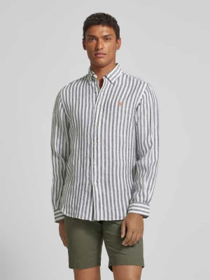 Koszula lniana o kroju custom fit ze wzorem w paski Polo Ralph Lauren