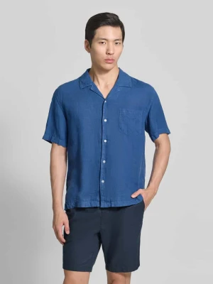 Koszula lniana o kroju regular fit z brustaszą i wyhaftowanym logo Gant