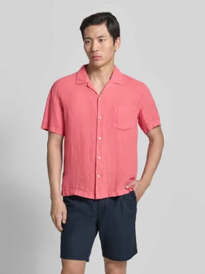 Koszula lniana o kroju regular fit z brustaszą i wyhaftowanym logo Gant