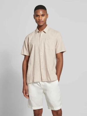 Koszula lniana o kroju regular fit z kieszenią na piersi model ‘Nelson’ Barbour