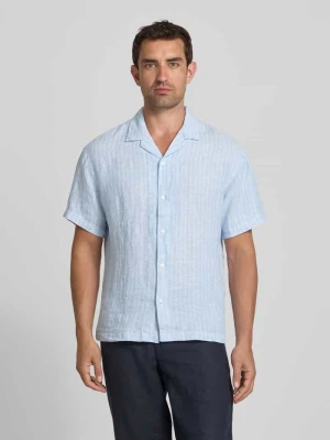 Koszula lniana o kroju regular fit z kołnierzem z połami Jack & Jones Premium