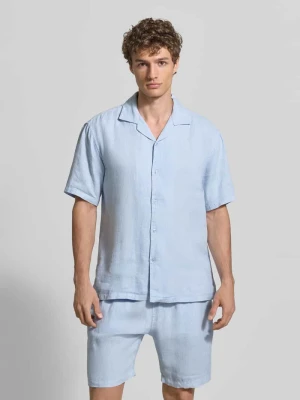 Koszula lniana o kroju regular fit z kołnierzem z połami MCNEAL