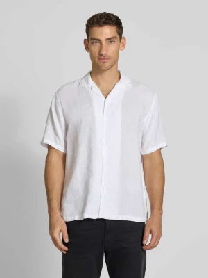 Koszula lniana o kroju regular fit z kołnierzem z połami MCNEAL