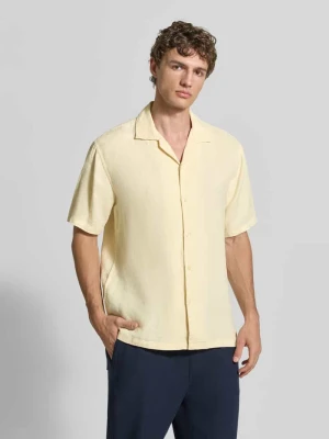 Koszula lniana o kroju regular fit z kołnierzem z połami MCNEAL