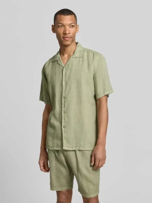 Koszula lniana o kroju regular fit z kołnierzem z połami MCNEAL