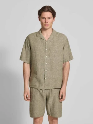 Koszula lniana o kroju regular fit z kołnierzem z połami model 'DYLAN' Redefined Rebel