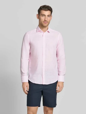Koszula lniana o kroju regular fit z kołnierzykiem kent Christian Berg Men