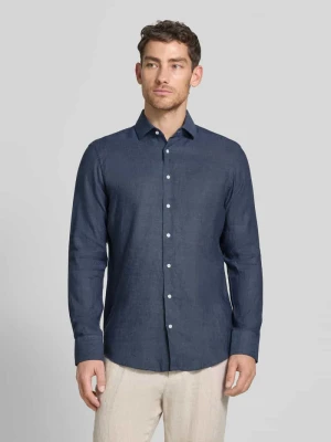 Koszula lniana o kroju regular fit z kołnierzykiem kent Christian Berg Men