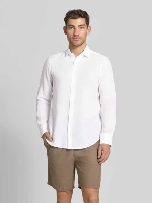 Koszula lniana o kroju regular fit z kołnierzykiem kent Christian Berg Men