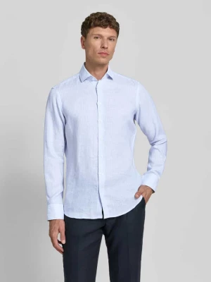 Koszula lniana o kroju regular fit z kołnierzykiem kent Christian Berg Men