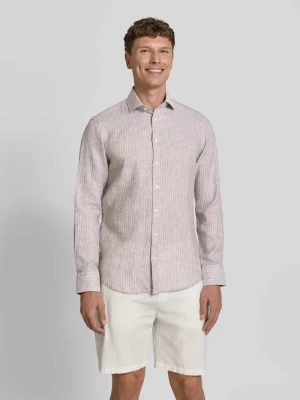 Koszula lniana o kroju regular fit z kołnierzykiem kent Christian Berg Men