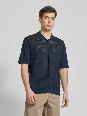 Koszula lniana o kroju regular fit z kołnierzykiem polo model ‘Kamicino’ Boss Orange