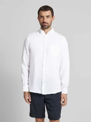 Koszula lniana o kroju regular fit z kołnierzykiem typu button down Christian Berg Men