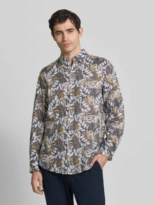 Koszula lniana o kroju regular fit z kołnierzykiem typu button down Christian Berg Men