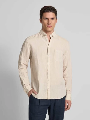 Koszula lniana o kroju regular fit z kołnierzykiem typu button down FYNCH-HATTON