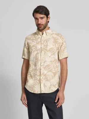 Koszula lniana o kroju regular fit z kołnierzykiem typu button down Gant