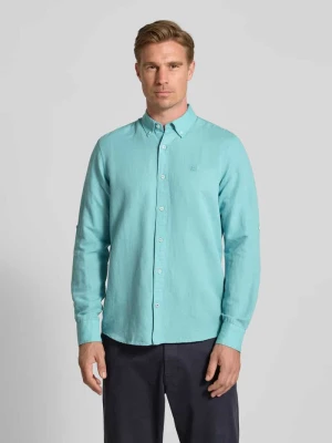 Koszula lniana o kroju regular fit z kołnierzykiem typu button down Lerros