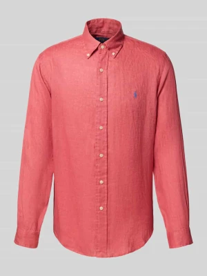 Koszula lniana o kroju regular fit z kołnierzykiem typu button down Polo Ralph Lauren