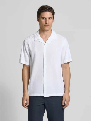 Koszula lniana o kroju regular fit z kołnierzykiem typu resort model ‘aaron’ Wood Wood