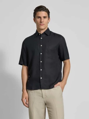 Koszula lniana o kroju regular fit z krótkim rękawem Marc O'Polo