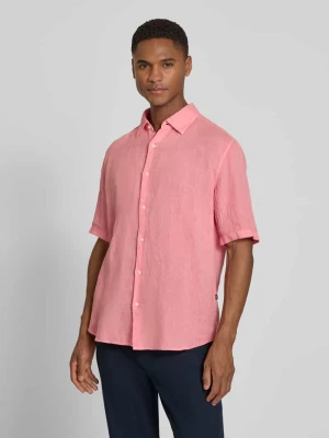 Koszula lniana o kroju regular fit z krótkim rękawem model 'RASH_2_M' Boss Orange