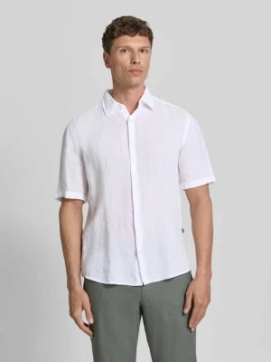 Koszula lniana o kroju regular fit z krótkim rękawem model 'RASH_2_M' Boss Orange