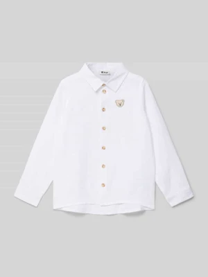 Koszula lniana o kroju regular fit z naszywką z logo Steiff
