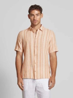Koszula lniana o kroju regular fit z rękawem o dł. 1/2 model ‘LINCON’ casual friday