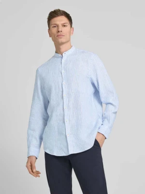Koszula lniana o kroju regular fit ze stójką Christian Berg Men