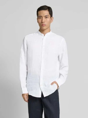 Koszula lniana o kroju regular fit ze stójką Christian Berg Men