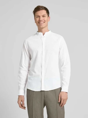 Koszula lniana o kroju regular fit ze stójką model ‘Anton’ casual friday