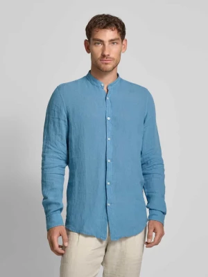 Koszula lniana o kroju regular fit ze stójką model ‘Race’ Boss