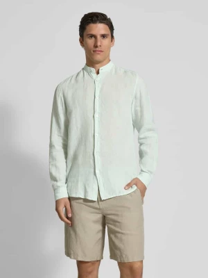 Koszula lniana o kroju regular fit ze stójką model ‘Race’ Boss Orange